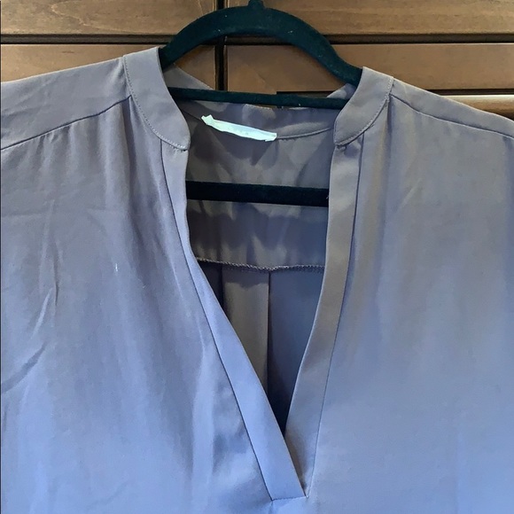 Lush Taupe V-neck Blouse - Picture 6 of 6